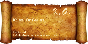 Kiss Orfeusz névjegykártya